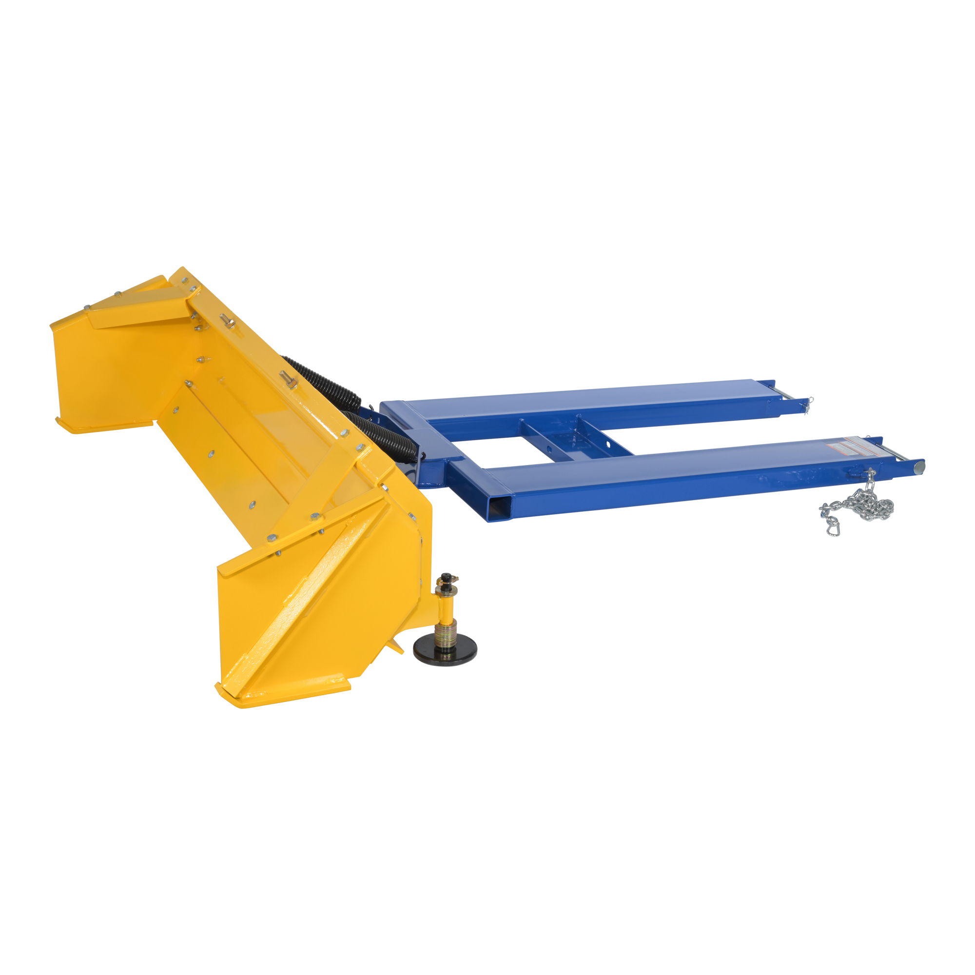 Vestil Steel Fork Mount Snow Pusher 72" Blade Blue/Yellow